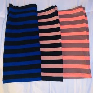 Bundle of 3 striped mini skirts